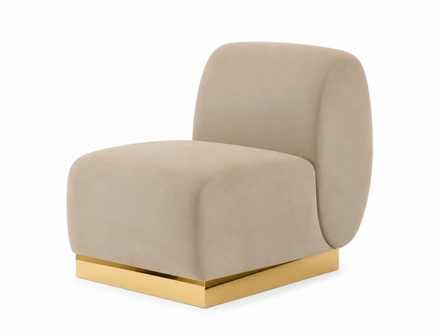 Side Chair - Stella - Gold Legs - Pewter Velvet