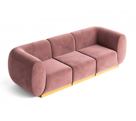 Sofa - Stella - Gold Legs - Rose Velvet