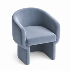 Club Chair - Chloe - Velvet Legs - Steel Velvet