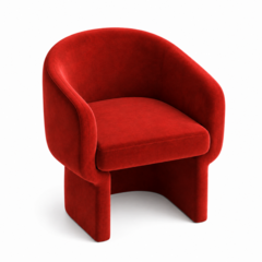 Club Chair - Chloe - Velvet Legs - Crimson Velvet