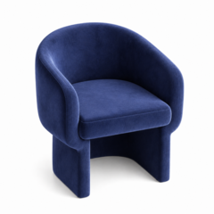 Club Chair - Chloe - Velvet Legs - Sapphire Velvet
