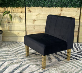 Side Chair - Rose - Gold Legs - Black Velvet