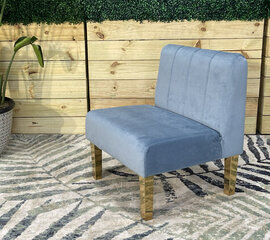 Side Chair - Rose - Gold Legs - Steel Velvet