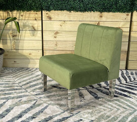 Side Chair - Rose - Silver Legs - Moss Velvet
