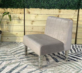 Side Chair - Rose - Silver Legs - Pewter Velvet