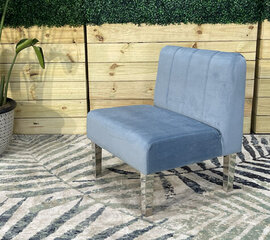 Side Chair - Rose - Silver Legs - Steel Velvet