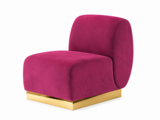 Side Chair - Stella - Gold Legs - Berry Velvet