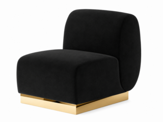 Side Chair - Stella - Gold Legs - Black Velvet