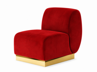 Side Chair - Stella - Gold Legs - Crimson Velvet