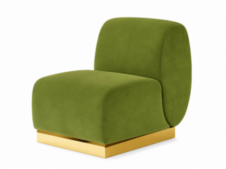 Side Chair - Stella - Gold Legs - Moss Velvet