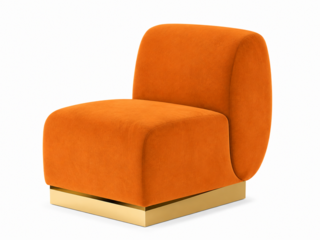 Side Chair - Stella - Gold Legs - Rust Velvet