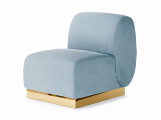 Side Chair - Stella - Gold Legs - Steel Velvet