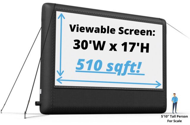 Inflatable Movie Screen Rental 30ftx17ft