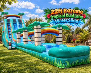 22ft Extreme Tropical Dual Lane Water Slide