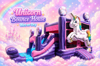 Unicorn Bounce House Wet or Dry