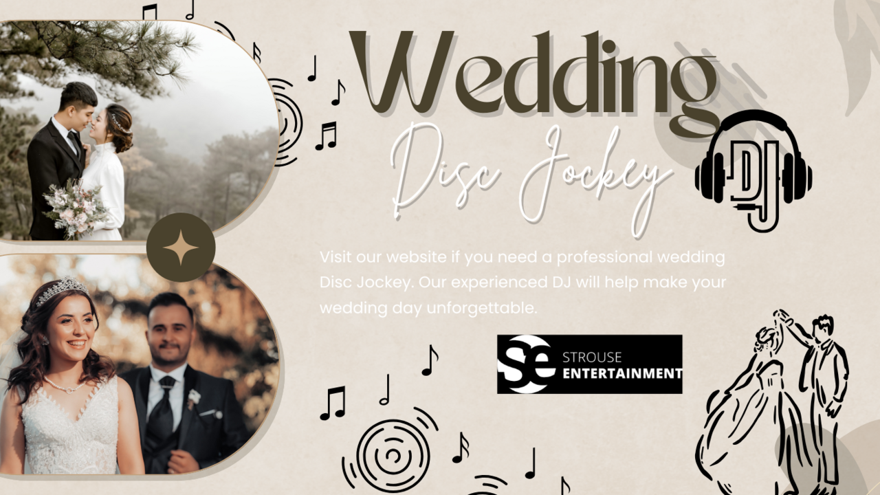 Wedding Disc Jockey from Strouse Entertainment proudly serving wedding dj service in Newville