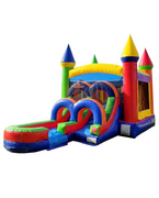 Rainbow Water Slide Bounce House Combo Dry