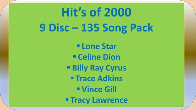 Hits of 2000 Karaoke Music Pack
