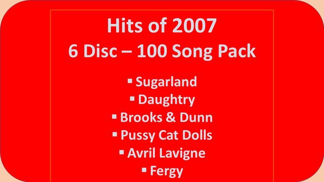 Hits of 2007 Karaoke Music Pack