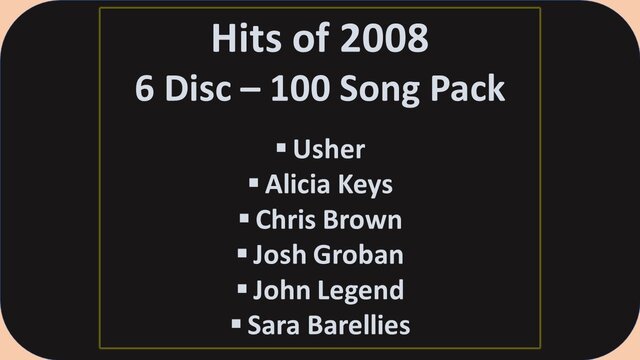 Hits of 2008 Pop Karaoke Music Pack