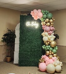 Greenery Backdrop with Oh Baby Sign