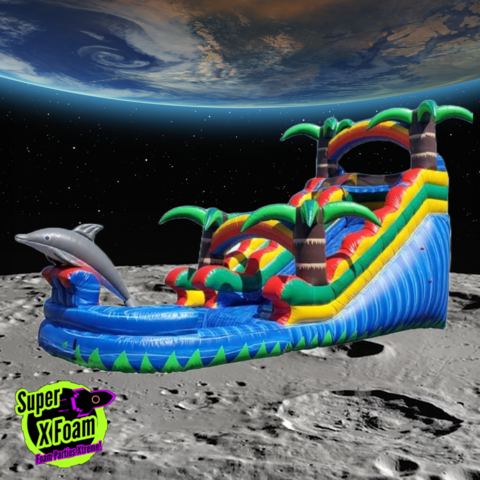 15ft Rainbow Splash Waterslide