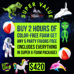 Super Value (2 Hour Color-Free Foam/5 Free Party Favors)