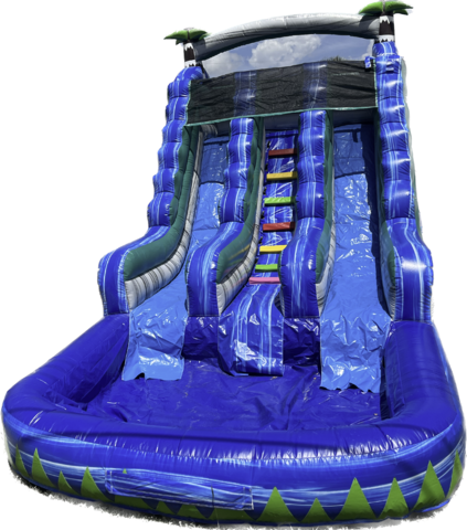 18FT Tsunami Double Lane Water Slide with Pool