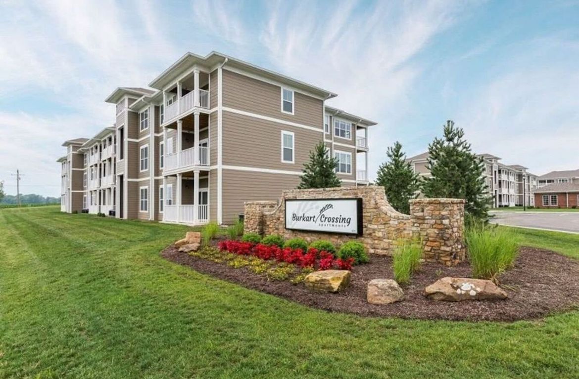 Burkart Crossing Apartments exterior and entrance sign