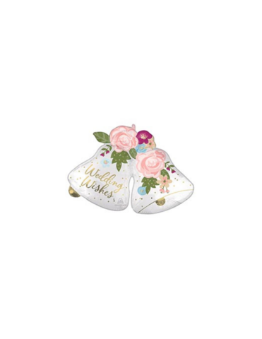 Wedding Wishes Bells Foil Balloon