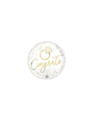 White Gold Wedding Congrats Foil Balloon