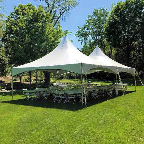 20 x 40 (2pc) Cable Frame Tent Package (White Chairs)