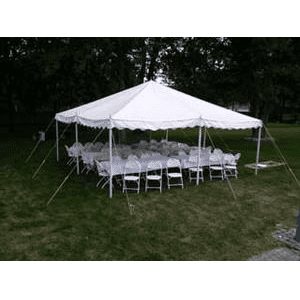 20 x 20 Pole Tent Package (White Padded Chairs)