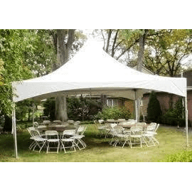 20 x 20 Cable Frame Tent (White Padded Chair Package)