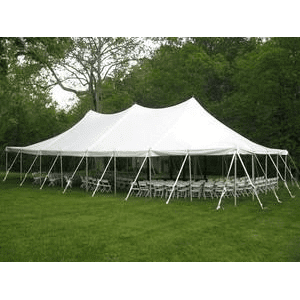 30 x 60 Pole Tent Package (White Chairs)
