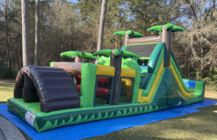 40ft Tropical Obstacle Course w/ Water Slide