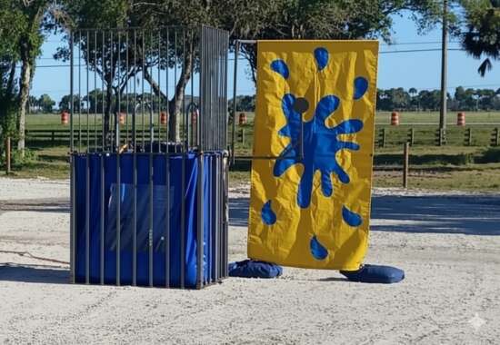 Blue and Yellow Dunk Tank Rental for Events by Treasure Coast Party Rentals Blue and Yellow Dunk Tank Rental for Events by Treasure Coast Party Rentals