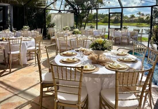 Elegant Table and Chiavari Chair Setup for Events by Treasure Coast Party Rentals Elegant Table and Chiavari Chair Setup for Events by Treasure Coast Party Rentals