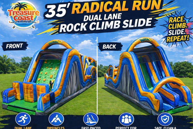 35' Radical Run Dual Lane Rock Climb Slide