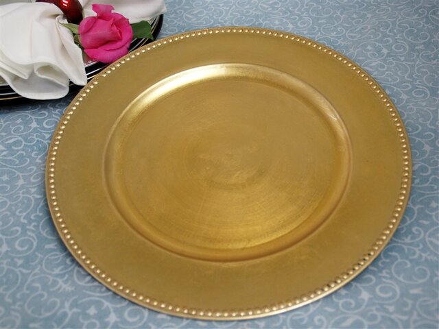 Charger Plate (Gold Beaded - set of 10)