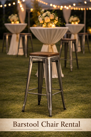 Gunmetal Silver Hi Gloss Bar Stool Rental