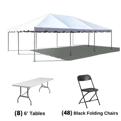 20' x 30' Tent Package (8 Tables, 48 Chairs)