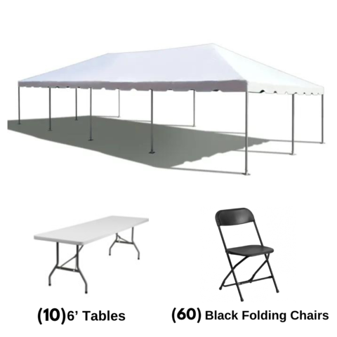 20' x 40' Tent Package (10 Tables, 80 Chairs)