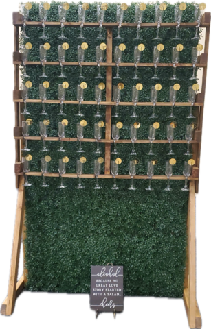 Green Hedge Champagne Wall (4'W x 8'H)