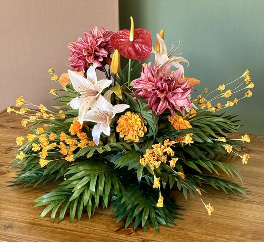 Vibrant Palm Faux Floral Arrangement 