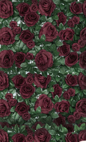 Burgundy Silk Rose Wall Backdrop (8'L x 8'H)