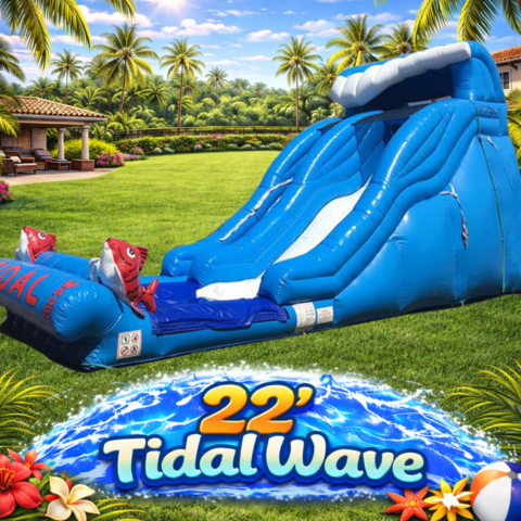 22' Tidal Wave Inflatable Water Slide Rental w/ Splash Pool
