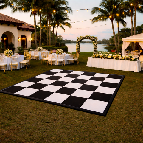 Dance Floor Rental 18’ x 18’ Black and White Checkered