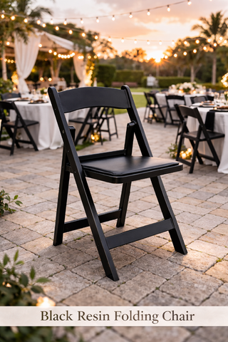 Black Resin Folding Chair Rental