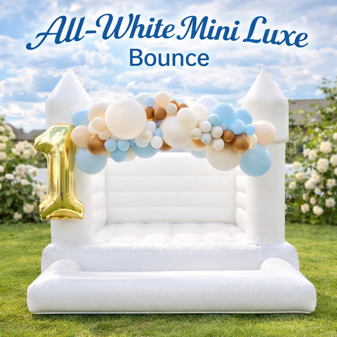 All-White Mini Luxe White Bounce House Rental